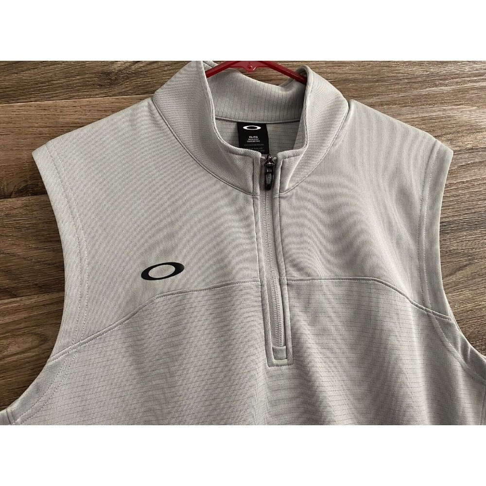 Oakley XL 1/4 Quarter Zip Collared Gray Casual Golf Vest Men’s